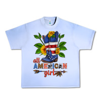 Grape Ice all american girl cowboy boot with sunflower Urban Heavy Tee - HRA Design Shop