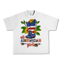 Lunar Rock all american girl cowboy boot with sunflower Urban Heavy Tee - HRA Design Shop