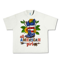 Pistachio all american girl cowboy boot with sunflower Urban Heavy Tee - HRA Design Shop