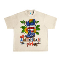 Sandshell all american girl cowboy boot with sunflower Urban Heavy Tee - HRA Design Shop