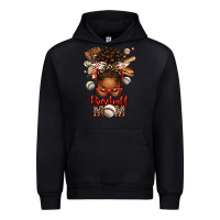 Black Baseball Mom Afro Messy Bun Urban Hoodie - texasbilliewilder