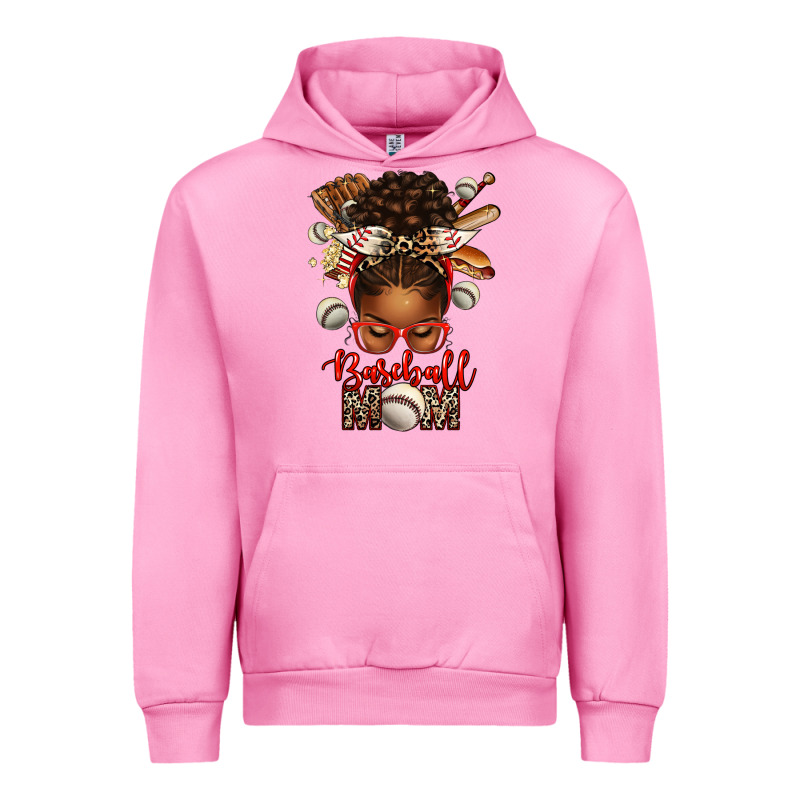 Baseball Mom Afro Messy Bun Urban Hoodie by texasbilliewilder | Teevron