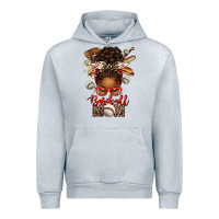 Heather Grey Baseball Mom Afro Messy Bun Urban Hoodie - texasbilliewilder