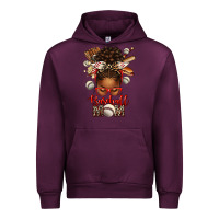 Mauve Wine Baseball Mom Afro Messy Bun Urban Hoodie - texasbilliewilder