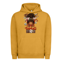 Pigment Peanut Butter Baseball Mom Afro Messy Bun Urban Hoodie - texasbilliewilder