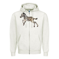 Oatmeal Heather Baby Zebra Zipper Hoodie - LillyAllenDesigns