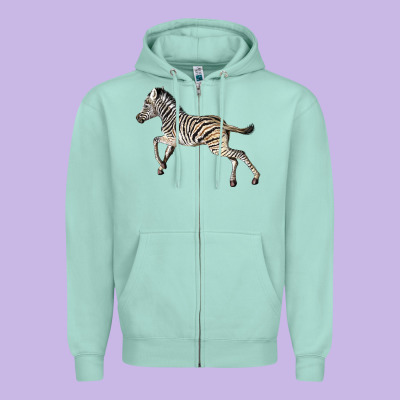 Baby Zebra Zipper Hoodie Designed By Lillyallendesigns
