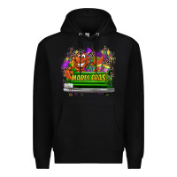 Black Mardi Gras truck Premium Hoodie - LillyAllenDesigns