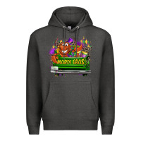 Charcoal Heather Mardi Gras truck Premium Hoodie - LillyAllenDesigns