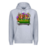 Heather Grey Mardi Gras truck Premium Hoodie - LillyAllenDesigns