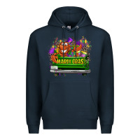 Navy Mardi Gras truck Premium Hoodie - LillyAllenDesigns