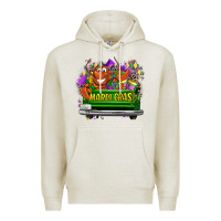 Oatmeal Heather Mardi Gras truck Premium Hoodie - LillyAllenDesigns