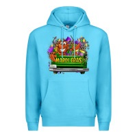 Ocean Blue Mardi Gras truck Premium Hoodie - LillyAllenDesigns