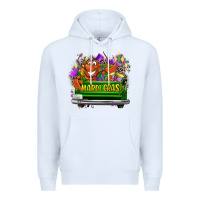 White Mardi Gras truck Premium Hoodie - LillyAllenDesigns