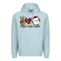 Blue Mist peace love Santa Premium Hoodie - AdoDesignShop