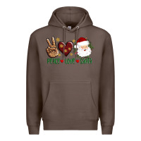 Coffee peace love Santa Premium Hoodie - AdoDesignShop
