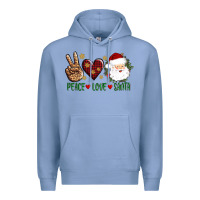 Colony Blue peace love Santa Premium Hoodie - AdoDesignShop