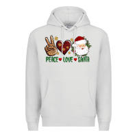 Dove Grey peace love Santa Premium Hoodie - AdoDesignShop