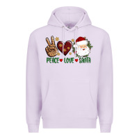 Lilac peace love Santa Premium Hoodie - AdoDesignShop
