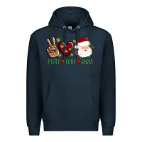 Navy peace love Santa Premium Hoodie - AdoDesignShop