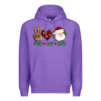 Purple peace love Santa Premium Hoodie - AdoDesignShop