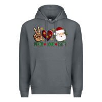 Rock peace love Santa Premium Hoodie - AdoDesignShop