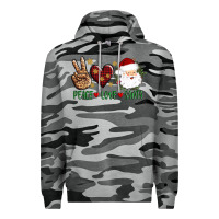 Slate Camo peace love Santa Premium Hoodie - AdoDesignShop