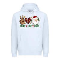 White peace love Santa Premium Hoodie - AdoDesignShop