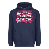Navy This is what a survivor looks like Breast Cancer Heavyweight Hoodie - NancyCooperArtShop