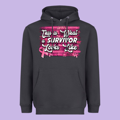 This Is What A Survivor Looks Like Breast Cancer Heavyweight Hoodie Designed By Nancycooperartshop