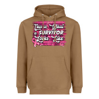 Toasted Coconut This is what a survivor looks like Breast Cancer Heavyweight Hoodie - NancyCooperArtShop