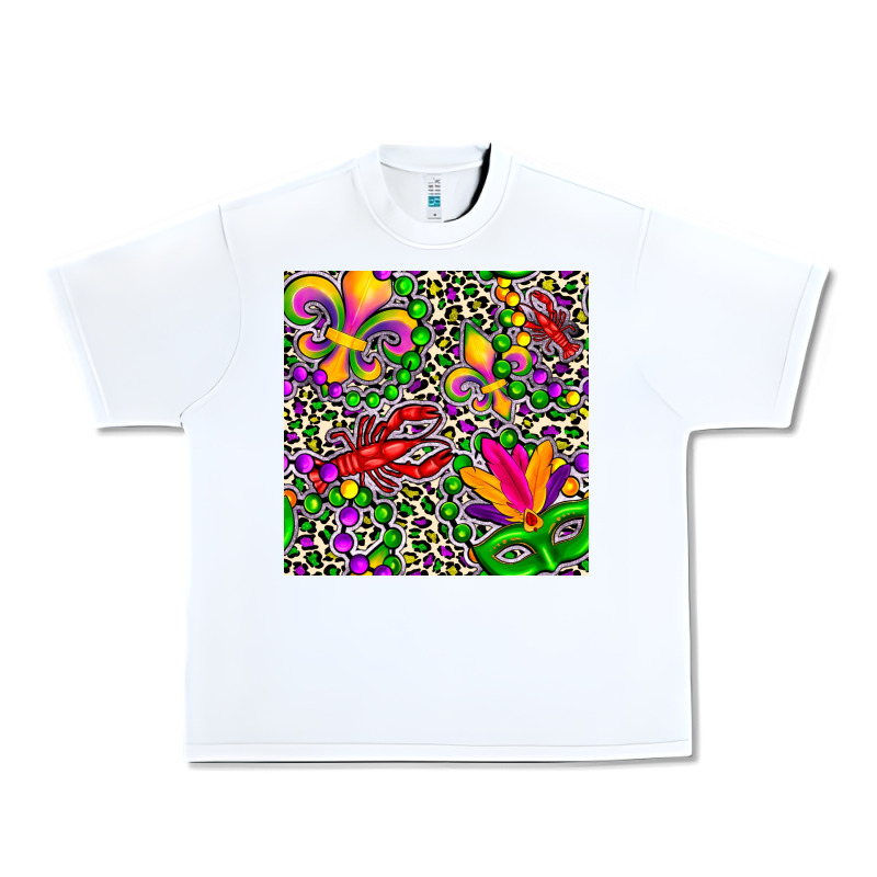 Mardi Gras Crawfish Leopard  Seamless Pattern Urban Heavy Tee by FaDigitalArtStudio | Teevron