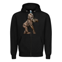 Black Baby Gorilla Zipper Hoodie - LillyAllenDesigns