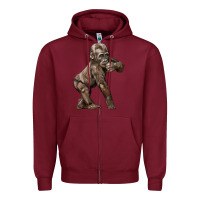 Burgundy Baby Gorilla Zipper Hoodie - LillyAllenDesigns