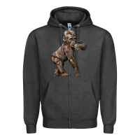 Charcoal Heather Baby Gorilla Zipper Hoodie - LillyAllenDesigns