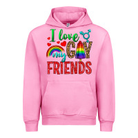 Fuchsia Pink I love my gay friends Urban Hoodie - NancyCooperArtShop