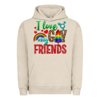 Pigment French Oak I love my gay friends Urban Hoodie - NancyCooperArtShop