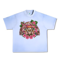 Grape Ice pink floral baby goat rainbow Urban Heavy Tee - BarkalooDesign
