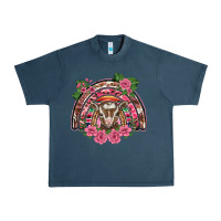Midnight Navy pink floral baby goat rainbow Urban Heavy Tee - BarkalooDesign