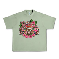 Oil Green pink floral baby goat rainbow Urban Heavy Tee - BarkalooDesign