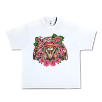 White pink floral baby goat rainbow Urban Heavy Tee - BarkalooDesign