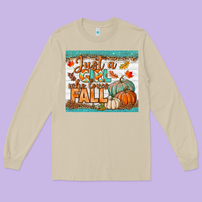 Just A Girl Who Loves Fall Mousepad Long Sleeve Tee Designed By Bundleandbundleshop