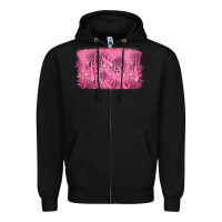 Black Distressed breast cancer background Zipper Hoodie - Jasminsmagicworld