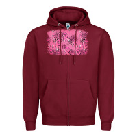 Burgundy Distressed breast cancer background Zipper Hoodie - Jasminsmagicworld