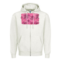 Oatmeal Heather Distressed breast cancer background Zipper Hoodie - Jasminsmagicworld