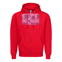 Red Distressed breast cancer background Zipper Hoodie - Jasminsmagicworld
