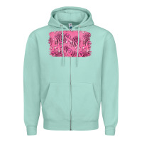 Seafoam Distressed breast cancer background Zipper Hoodie - Jasminsmagicworld