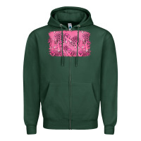 Sports Green Distressed breast cancer background Zipper Hoodie - Jasminsmagicworld