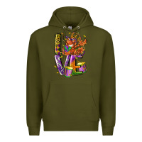 Army Green Mardi Gras love Premium Hoodie - LillyAllenDesigns