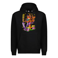 Black Mardi Gras love Premium Hoodie - LillyAllenDesigns